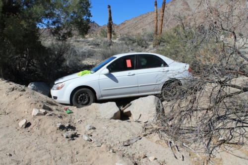 Stranded in the desert, we search for the person whose car was abandoned only a day earlier using a shoe to track the missing person.