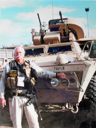 CFO Dale Burrell Pictured Beside His Assigned Armored Vehicle in Mosul, Iraq Training Iraqi Soldiers.