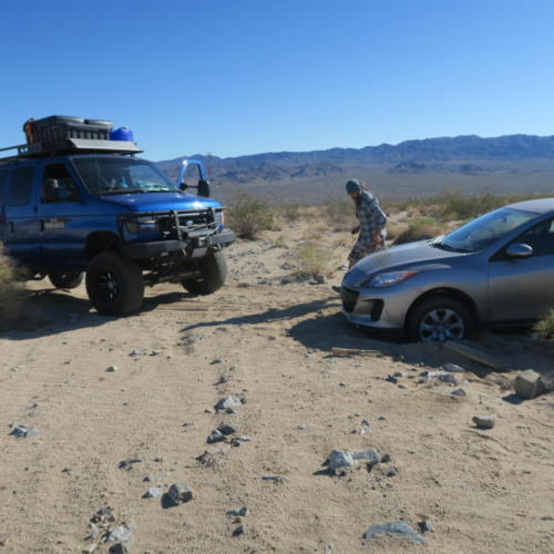 Stuck in the Mojave Desert.